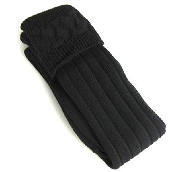 Light Weight Wool Blend Kilt Hose Black Large
